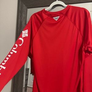 Red Columbia shirt